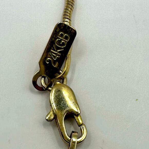 Lia Sophia Branch Out Matte Gold Tone 24KGB Snake Necklace - Picture 8 of 11